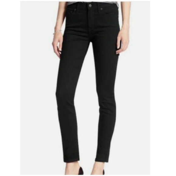 Banana Republic High Rise Skinny Fade Resistant Black Jeans Size 30/10 RT$109 - Picture 3 of 12